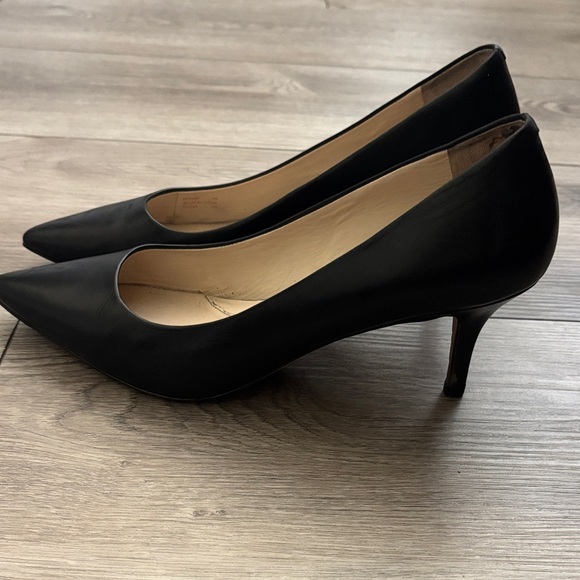 Cole Haan Grand Series 3in. Black Pointed-Toe Leather Pumps - Picture 3 of 9